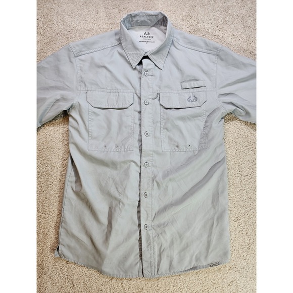 Realtree Other - Realtree Fishing Performance Shirt Mens Small Pearl Blue Short Sleeve Vented‎